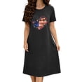 thumbnail image 3 of Bovxnpu Independence Day Womens Nightgowns Sleepshirts Nightshirts Pajama Dress Sleep Gown Plus Size Print Crew Neck Sleepwear, 3 of 7