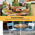 thumbnail image 6 of Elastic Fitted Round Tablecloth, Brown Ombre Waterproof Stretch Table Cover for 55"-60" Tables, Gradient Abstract Art Vintage Washable Outdoor Tablecloths for Patio, Picnic, Camping, 6 of 9