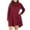 Wine, variant on MIUOWANP Winter Dresses for Women 2024 Long Fashion Women's Spring/Summer Temperament Solid Long Sleeve V-Neck Dress