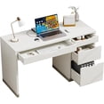 thumbnail image 6 of DreamCurship 52 inch White Desk with 4 Storage Drawers, Home Office Desk for Small Spaces, Computer Desk with File Cabinet, White, 6 of 7