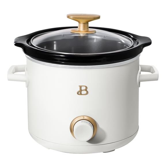 Beautiful 2 Qt Manual Slow Cooker, White Icing by Drew Barrymore