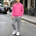 thumbnail image 6 of Stamzod Kids Clothes Girls Boys Outfits 2 Piece Long Sleeve Hooded Sweatshirt and Joggers Set Fall Casual Sweatsuits Sets Size 1-15 Hot Pink B 1-2Years, 6 of 10