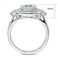 thumbnail image 4 of BERRICLE Sterling Silver Halo Cushion Cut Cubic Zirconia CZ Statement Arrow Cocktail Fashion Ring for Women, Rhodium Plated Size 7.5, 4 of 8