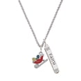thumbnail image 1 of Delight Jewelry Silvertone Red Christmas Sleigh Silvertone Believe Faith Prayer Hope Bar Charm Necklace, 23", 1 of 4