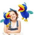 thumbnail image 2 of Puppets Parrot Hand Puppet,13.8" Animal Puppets Hand Puppets Bird Stuffed Animal Hand Puppets for Kids with Movable Mouth,Puppet Plush Multi-Color Toys Bird Puppet Role Play Teaching, 2 of 9
