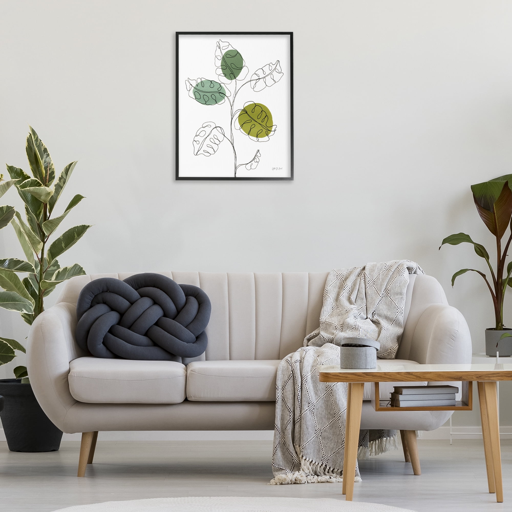 Stupell Industries Modern Garden Leaves Botanical & Floral Painting Black Framed Art Print Wall Art, 24 x 30