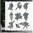 thumbnail image 4 of Ambesonne Superhero Shower Curtain, Superpowered Hero, 69"Wx84"L, White Grey, 4 of 5