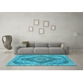 thumbnail image 3 of Ahgly Company Indoor Rectangle Medallion Light Blue Traditional Area Rugs, 2' x 3', 3 of 4