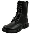 thumbnail image 2 of LSLJS Chaussures en Cuir pour Hommes, Chaussures en Cuir pour Hommes Mode Décontractée Style Britannique Couleur Unie Bout Rond Rétro à Lacets Résistance à l'Abrasion Antidérapantes Chaudes Chevalier Cowboy, 2 of 9