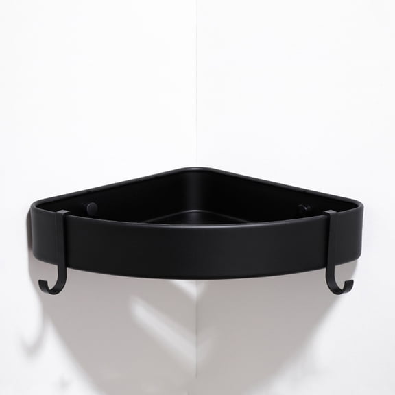FRCOLOR Fan Shelf Fan-shaped Corner Storage Rack 21.00X21.00X5.00CM Black