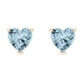 thumbnail image 3 of Clara Pucci 1Ct Natural Aquamarine Heart Cut VVS1 Screw Back Stud 18k Solid hypoallergenic Gold Designer Earrings For March, 3 of 7