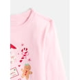 thumbnail image 2 of Holiday Time Toddler Girls' Christmas Graphic Tee with Long Sleeves, Sizes 12M-5T, 2 of 3