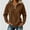 Brown women's zip up hoodie a1, variant on SSZMDLB Women's Pullover Hoodie Long Sleeve Collared Zip Up Fall Winter Casual Tops Sweatshirt Solid Button Down Blouses, Navy L