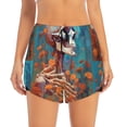 thumbnail image 4 of Lsque Artistic Orange Carnation Skull Printed Women's Running Shorts with Liner Pockets,Elastic Quick Dry Workout Athletic Gym Yoga Shorts,Womens High Waist Shorts-Large, 4 of 9