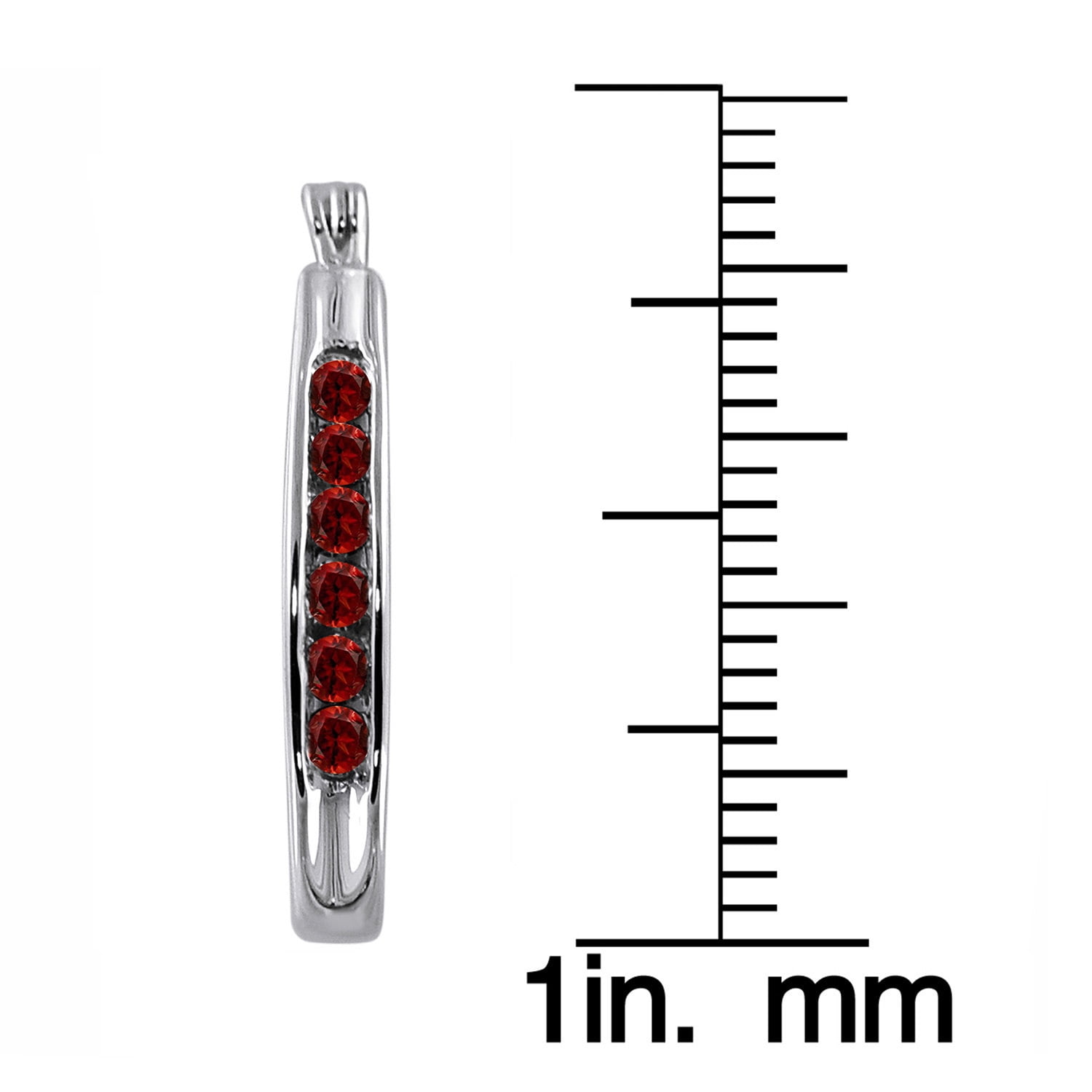 JewelersClub Red Diamond Earrings Women – 1/2-Carat Red Diamonds Sterling Silver Hoop Earrings Small – Hypoallergenic Hoop Earrings – Small Hoop Earrings Diamond Hoops – Red Hoop Earrings for Women