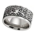 thumbnail image 4 of Celtic Tree of Life Ring Black Silver Stainless Steel Viking Yggdrasil Band, 4 of 5