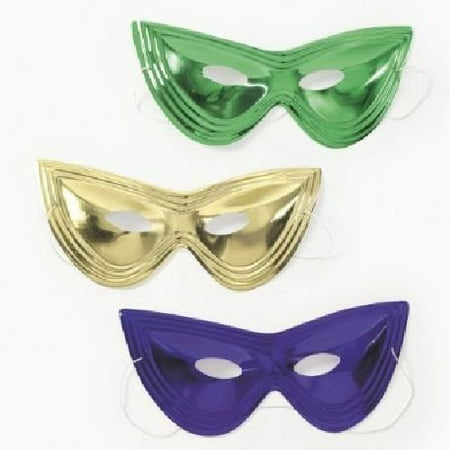 Mardi Gras Cat Eye Mask Assortment (24 pc)