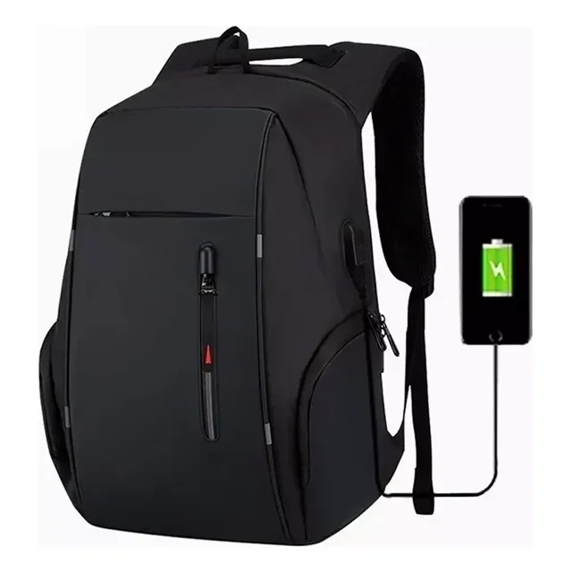 Mochila urbana Genérica QIQI-FXW001 YPM1109 color negro diseño lisa 25L