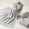 thumbnail image 6 of Pashmina Shawls Scarf for Women Large Silky Wraps for Evening Dress Bridesmaid Wedding Winter Silver, 6 of 8