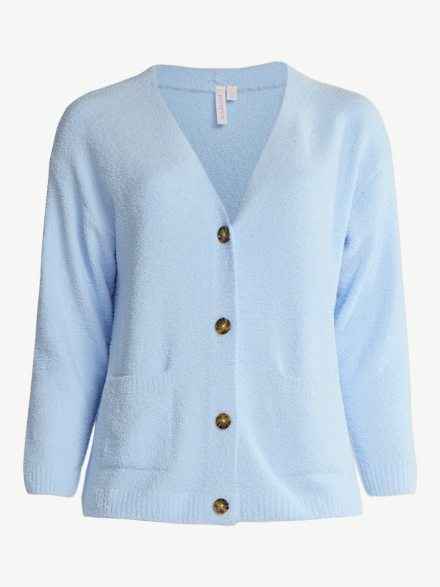Joyspun Women's Fuzzy Front Pocket Cardigan, Sizes XS-3X