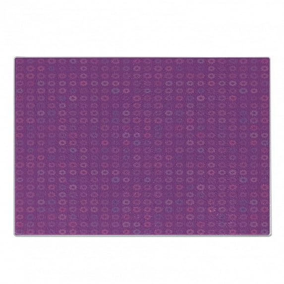 Magenta Cutting Board, Blooming Daisies Pattern in Pink Shades Abstract Mosaic Garden Design Spring Growth, Decorative Tempered Glass Cutting and Serving Board, Small Size, Multicolor, by Ambesonne