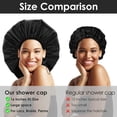 thumbnail image 4 of Auban Extra Large Shower Cap, Double-Layer Waterproof Reusable, XL Satin Lining Shower Bonnet for Women Thick, Long Hair, Locs, Braids(Adjustable), 4 of 8