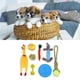 thumbnail image 5 of 8 Uds. Juguetes chirriantes de peluche para perros, Limpieza de dientes molares, resistente a mordeduras, juguete interactivo para masticar mascotas para interiores y exteriores, 5 of 5