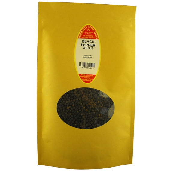 Marshalls Creek Spices Black Pepper Whole 8 oz. Kraft Stand Up Pouch ECO Friendly Recyclable Mailer