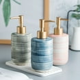 thumbnail image 2 of Qeeadeea Marble Pattern Design Soap Dispenser With Pump, Refillable Lotion Dispenser For Bathroom Vanity Countertop, Ceramic Shampoo Dispenser-black-300ml/10.6oz, 2 of 7