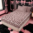 thumbnail image 2 of Erosebridal Classic Leopard Zipper Twin Comforter Sets with Fitted Sheet and 2 Pillowcases for Girls, Casual Animal Print Zipper Bedding Set, Pink Brown, Pink Reversible, 4-Piece, 2 of 7