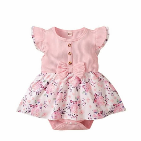

Rovga Baby Girl Bodysuits And Young Children S Spring And Summer Hot Style Girl Sleeveless Flower Print Triangle Romper Dress