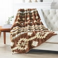 thumbnail image 4 of Home Soft Things Southwest Faux Fur Sherpa Throw - Coffee - 60" x 80" Jumbo, 4 of 15