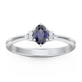 thumbnail image 2 of Birthstone Oval Ring with Shoulder Accents - Blue Sapphire (September), 2 of 5