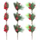 thumbnail image 1 of EeaseMX piezas de ramas de bayas artificiales para ramos de bricolaje, bayas simuladas de colores vivos (rojo), 1 of 7