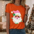 thumbnail image 2 of larppty Christmas Shirts Women Santa T-Shirts Xmas Graphic Tee Holiday Tops (Orange, XXL), 2 of 6