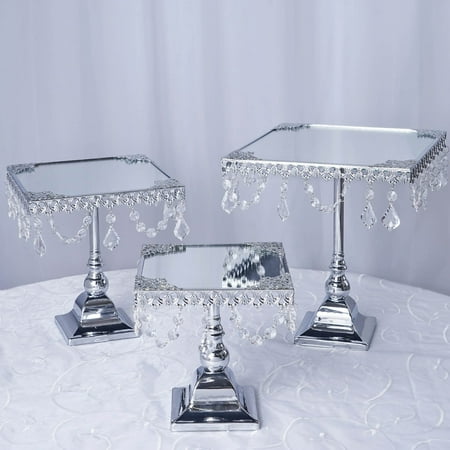 Efavormart Set Of 3 Square Mirror Top Cup Cake Riser Centerpiece Efavormart Set Of 3 Square Mirror Top Cup Cake Riser Centerpiece Stand Wedding Birthday Party Dessert