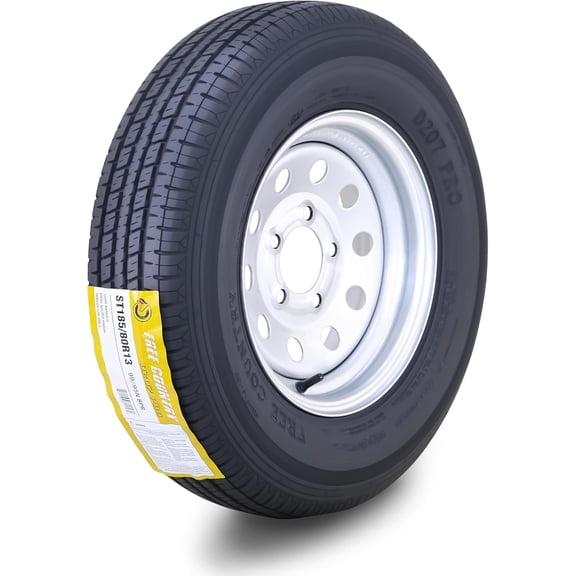 Free Country Trailer Tire Wheel Assembly ST185/80R13 8-Ply D 98N 5 Lug on 4.5" PCD Silver Mod Rim