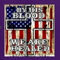 thumbnail image 2 of By His Blood We Are Healed Inspirational/Christian Womens Graphic Long Sleeve T-Shirt, Purple, X-Large, 2 of 5