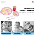 thumbnail image 5 of set of environmental protection bamboo fiber children's tableware set baby divided plate five-piece set, 5 of 5