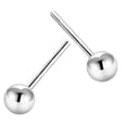 thumbnail image 5 of Pendientes de plata pura hechos a mano, pendientes de cuentas redondas brillantes, pendientes de botón simples, mini pendientes de botón, pendientes de estilo coreano, 5 of 5
