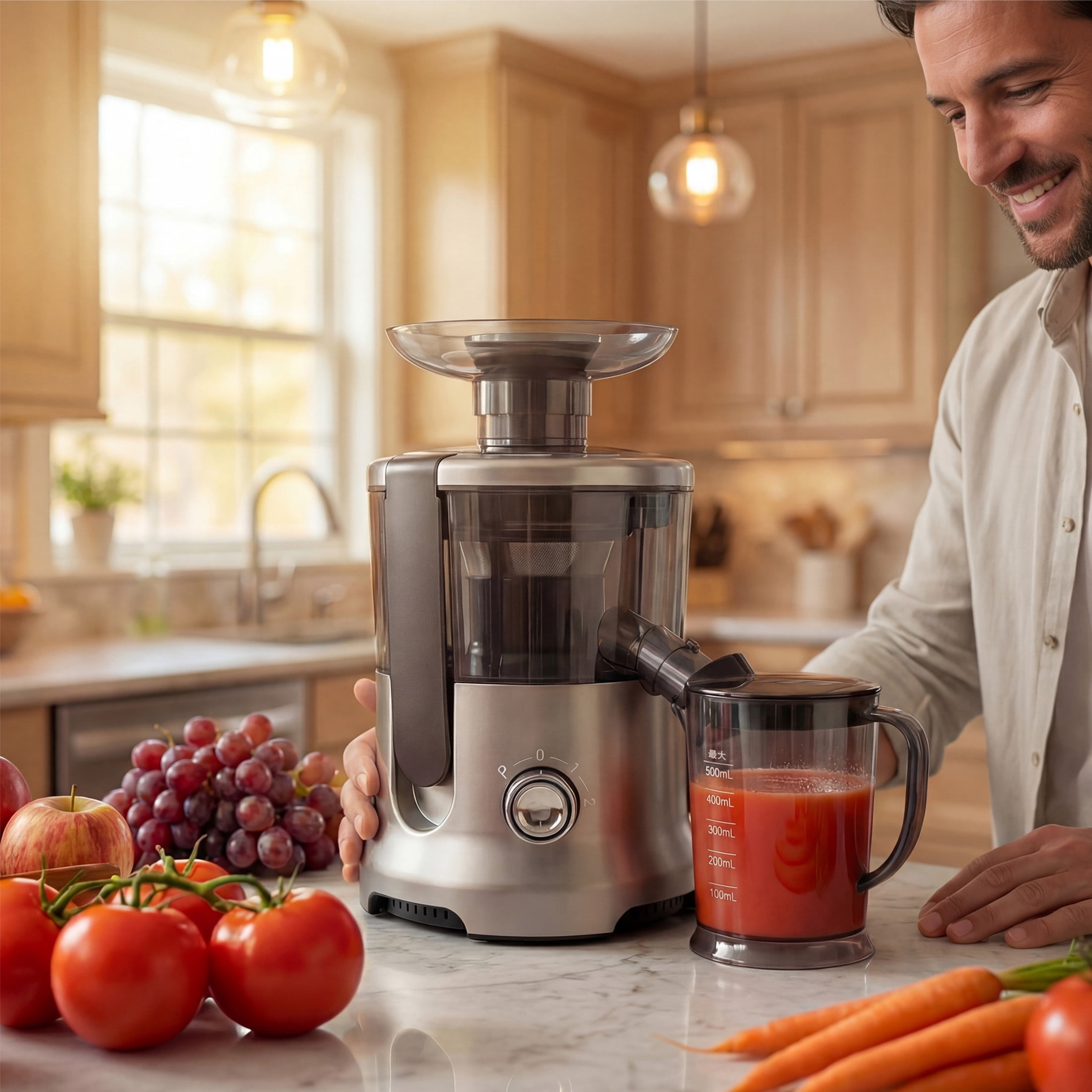 EDX 600W Centrifugal Juicer Extractor, 220V/120V Dual Voltage 60Hz, 2L Large Capacity, 17000RPM High Speed for Fruits & Vegetables, Easy to Clean, Ideal for Home Daily Use