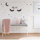 thumbnail image 4 of Pegatinas de pared de PVC con diseño de pestañas, estrellas y luna. ¡Shhh! Vinilo decorativo para la habitación de los más pequeños, color negro, 71 x 38 cm., 4 of 8