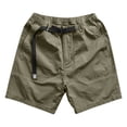 thumbnail image 4 of FRSASU Men's Work Cargo Shorts Lightweight Elastic Waist Belted Cargo Pockets Beach Casual Outdoor Work Wear Shorts for Men Green, 4 of 9