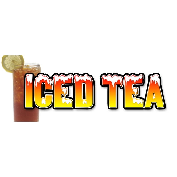 48" ICED TEA DECAL sticker sweet ice drink cart stand new