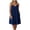 Dark Blue, variant on Women's Gingham Midi Dresses Sleeveless Button Front A-Line Sundress with Adjustable Spaghetti Straps for Casual Vacation Beach