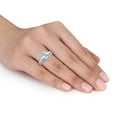 thumbnail image 6 of Everly Women's Created Sapphire Created Aquamarine 10k White Gold Bridal Set, 6 of 8