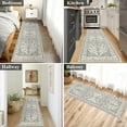 thumbnail image 6 of Findosom 2'x6' Vintage Boho Runner Rug Washable Non-slip Area Rug,Hallway Indoor Farmhouse Bedroom Kitchen Living Room Non Shedding Runner, Contemporary Low Plie Floor Carpet Doormat,Taupe, 6 of 9