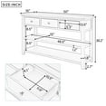 thumbnail image 3 of 50 Inch Mid-Century Console Table with 3 Drawers & 2 Shelves, Retro Sofa Table Solid Wood Frame for Entryway, Living Room, Hallway, 3 of 9