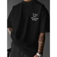 thumbnail image 2 of Black Graphic T-Shirt for Summer, Featuring a Trendy Graffiti Style for Casual Wear, Perfect for Young Men, 2 of 8