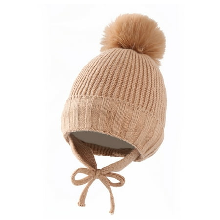 

Baby Hats Infant Baby Girls Boys Soft Warm Knit Hat Kids Winter Hat With Fleece Earflap Scarf Hood Hat Baby Bonnets 0-6 Months Baby Hats Newborn(Color:A Size:One Size)